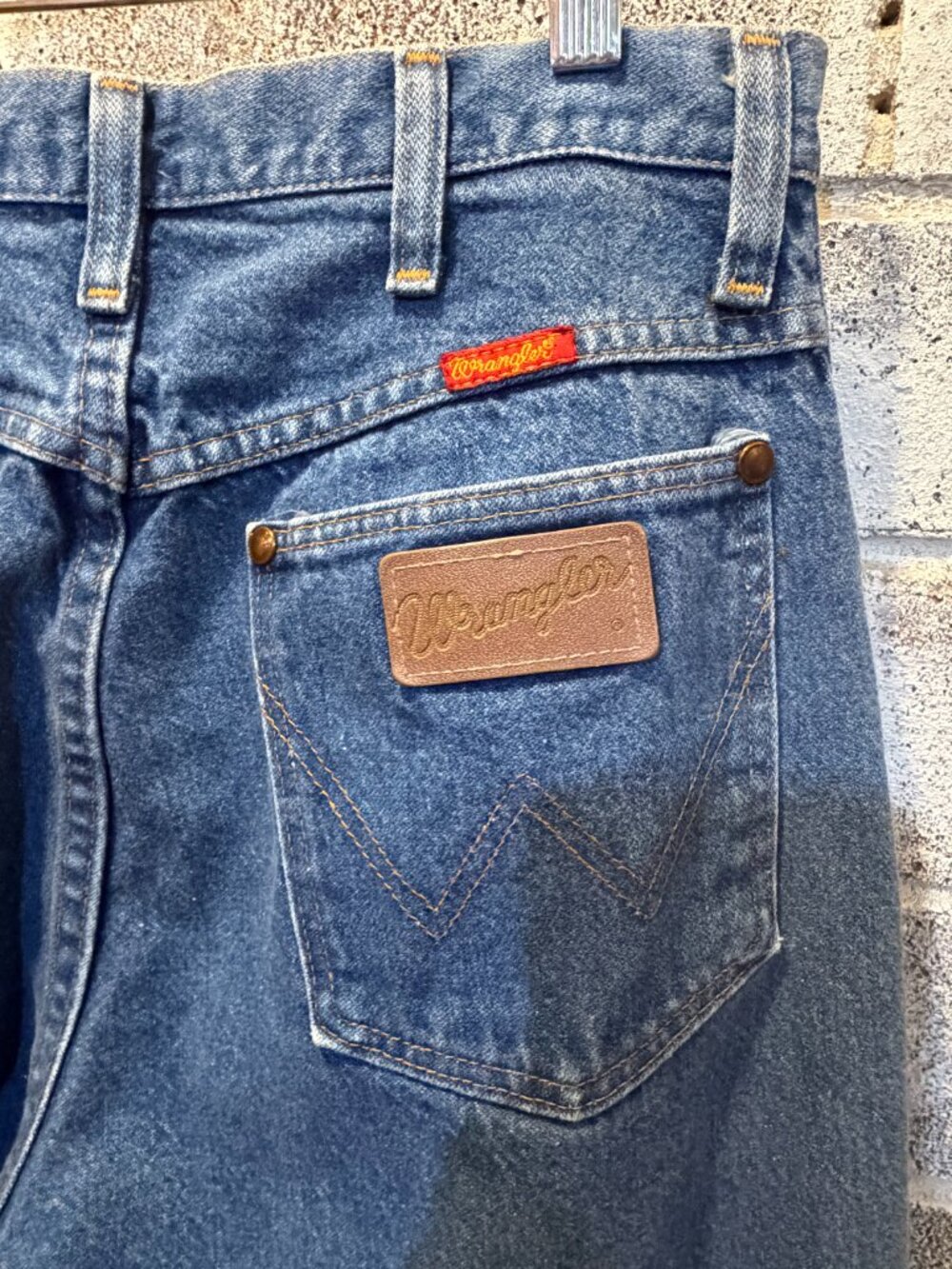 Vintage Wrangler Upcycled Fringe Patchwork Jeans Boho Festival Western - Picture 4 of 5